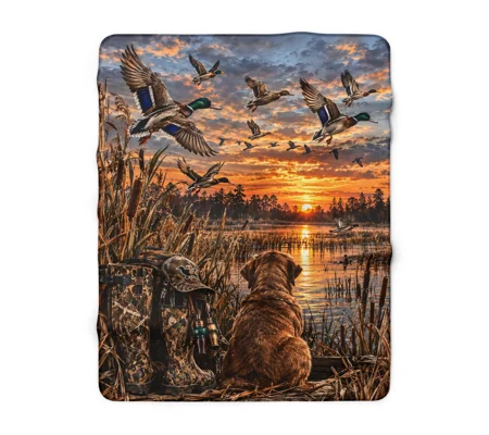Sherpa Fleece Blanket Duck Hunting