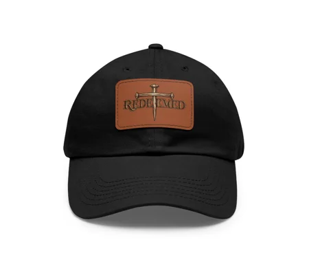 Dad Hat with Leather Patch (Rectangle)