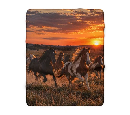 Sherpa Fleece Blanket Wild Horse