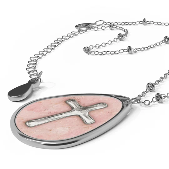 Oval Necklace Cross