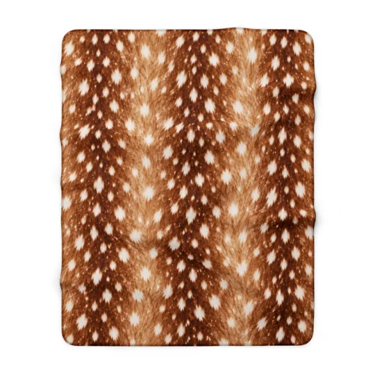 Sherpa Fleece Blanket Deer