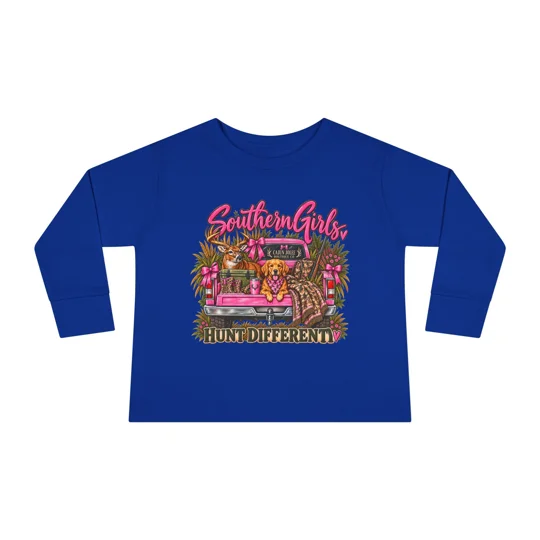 Toddler Girls Long Sleeve Hunt Different