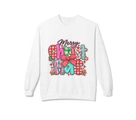 Women’s Fleece Crewneck Sweatshirt merry Christmas