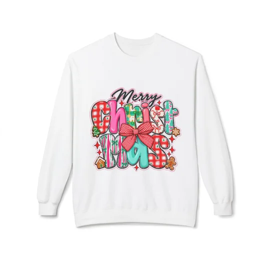 Women’s Fleece Crewneck Sweatshirt merry Christmas
