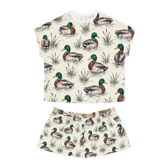 Women's Short Pajama Set Duck