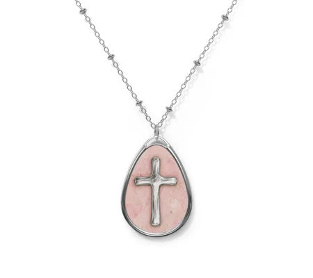 Oval Necklace Cross