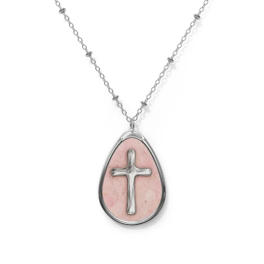 Oval Necklace Cross