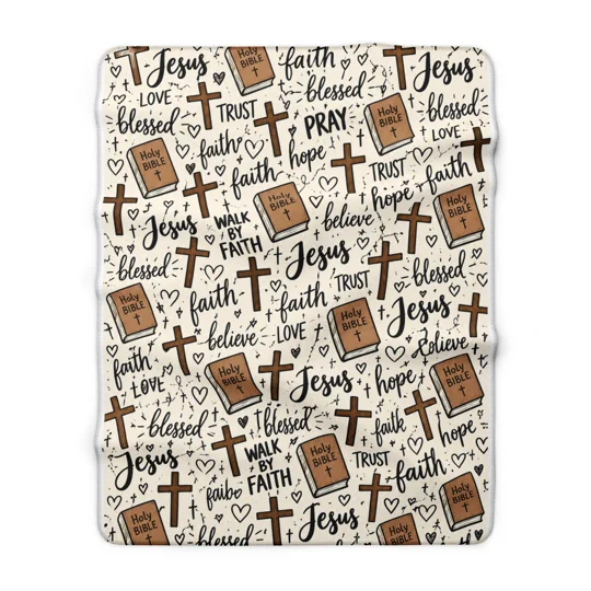 Sherpa Fleece Blanket Jesus