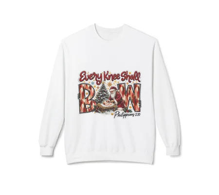 Women’s Fleece Crewneck Sweatshirt every knee shall bow