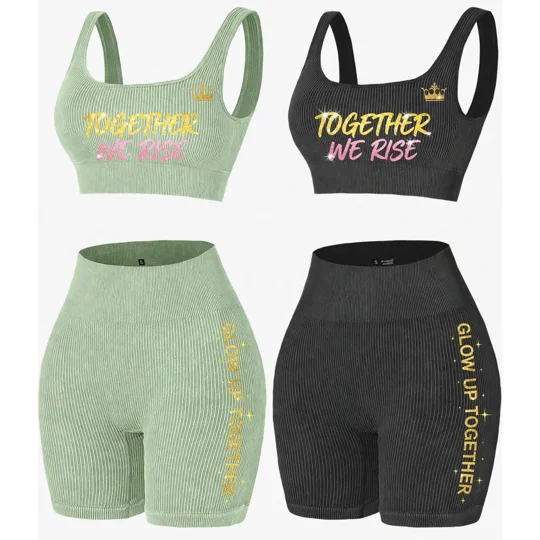 Woman 4-Piece Snatched Signature Yoga Set/Glow Gang Signature Cup W/Straw