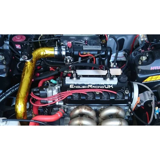 Heat reflective sheet fitted to performance car airbox