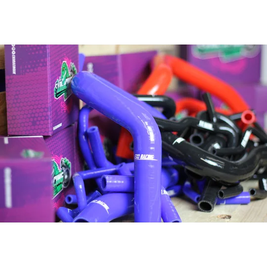 Black silicone coolant hose with purple inner layer for Honda Civic EP3