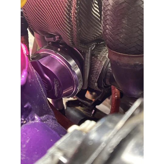 Exoracing wastegate blanket stainless locking wire close up