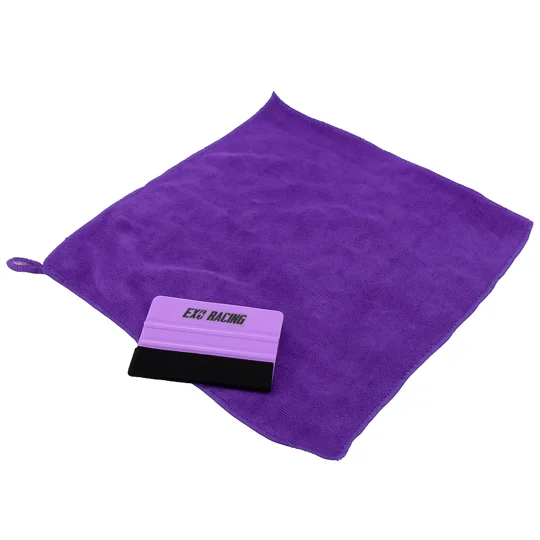 Exoracing microfibre cloth and felt edge squeegee for reflective tape install