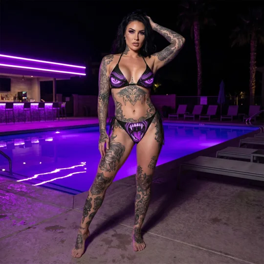 Purple Monster String Bikini