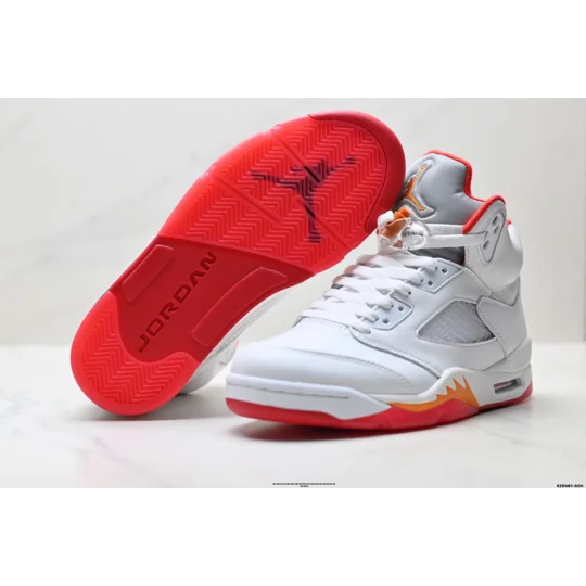 Size 13 - Air Jordan 5 Retro 2025 White and Orange
