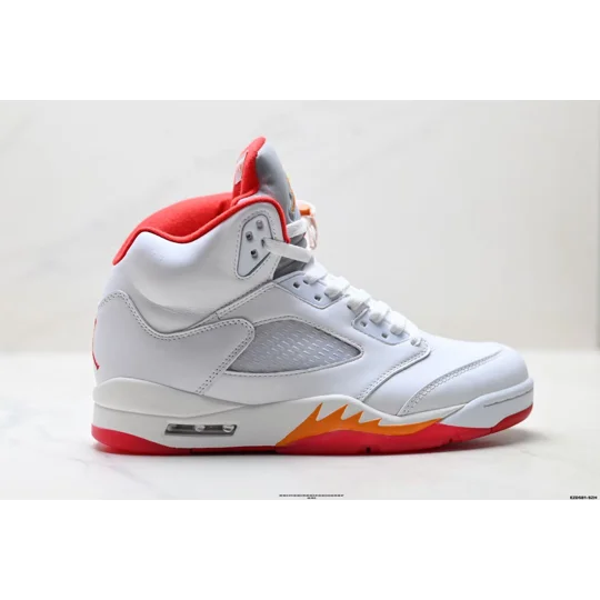 Size 13 - Air Jordan 5 Retro 2025 White and Orange
