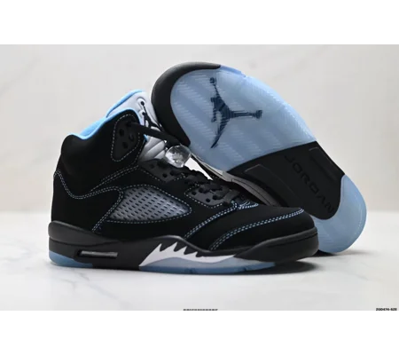 Size 13 - Air Jordan 5 Retro 2025 Black and Light Blue