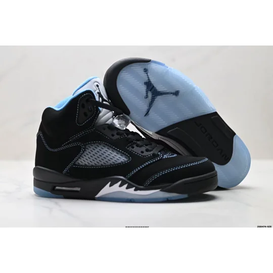 Size 13 - Air Jordan 5 Retro 2025 Black and Light Blue