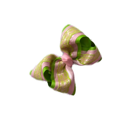 Pink & Green Watermelon Lace Bow