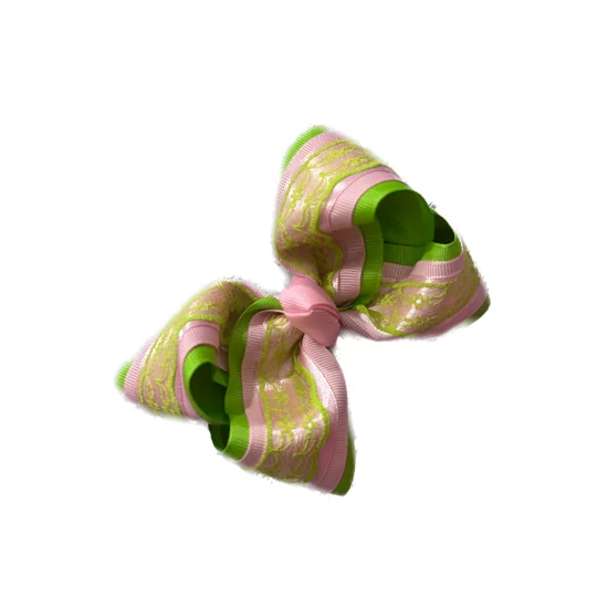 Pink & Green Watermelon Lace Bow