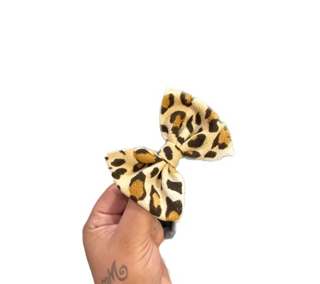 Cheetah Fabric Bowtie Bow