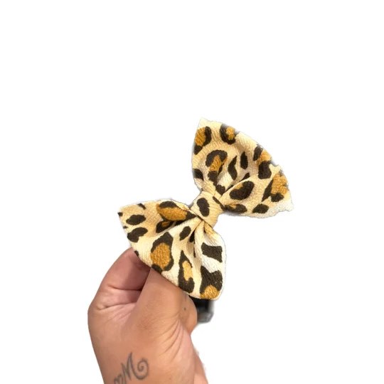 Cheetah Fabric Bowtie Bow