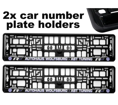 2x GeL Number plate holders for VW Wolfsburg car