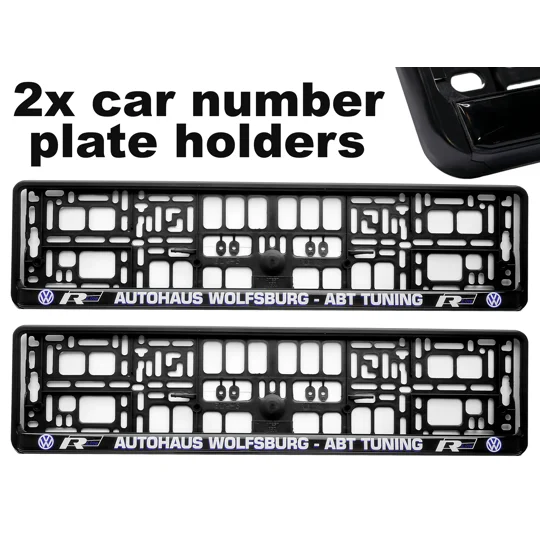 2x GeL Number plate holders for VW Wolfsburg car