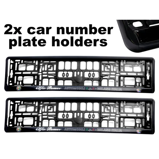 2x GeL Number plate holders for Alfa Romeo car