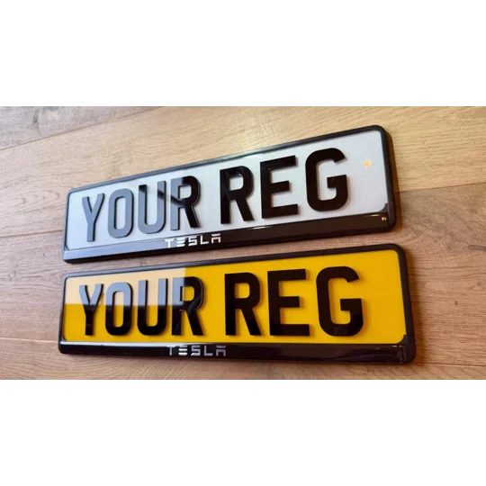 2x GeL Number plate holders for TESLA CHROME car