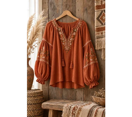 Desert Sun Peasant Top
