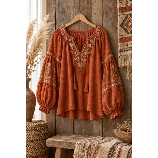 Desert Sun Peasant Top