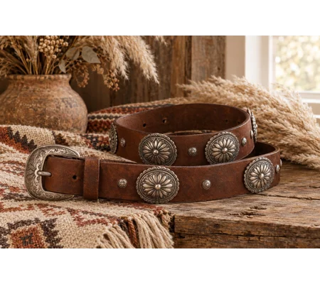 Concho Leather Belt