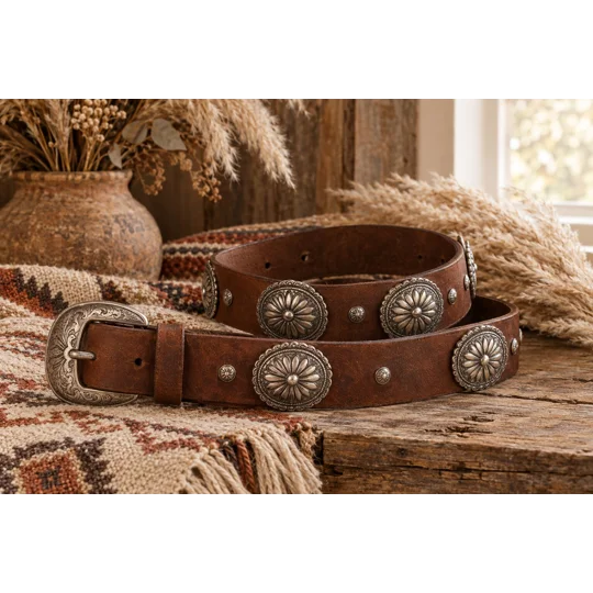 Concho Leather Belt