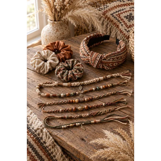Macramé Hair Wrap Set