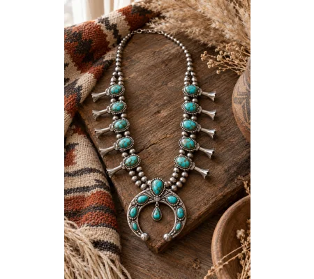 Turquoise Squash Blossom Necklace