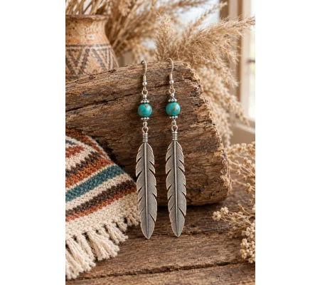 Feather Drop Earrings