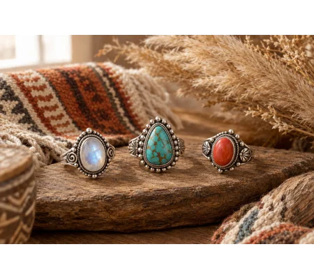 Moonstone Ring Trio