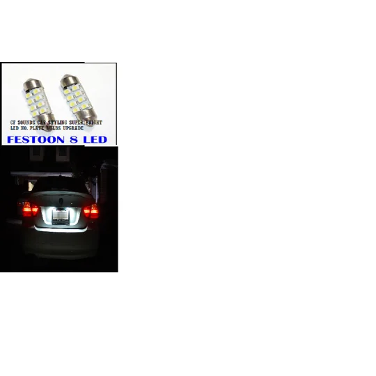 2 x 36mm White SMD Number Plate Bulbs Festoon LED