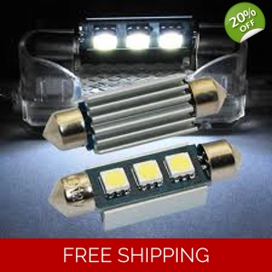 2 x 39mm CANBUS ERROR FREE White SMD Number Plate Bulbs Festoon LED