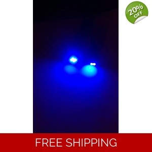 2 x 501 T10 BLUE Wedge White SMD Parking Light & No. Plate Bulbs LED