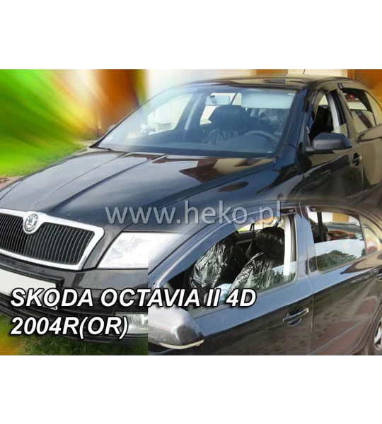Skoda Octavia MK2 Yrs 03-12 Brand New Heko4 Piece Wind Deflectors