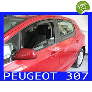 Peugeot 307 Yrs 01-08 5drs Brand New Heko 4 Piece Wind Deflectors 26119
