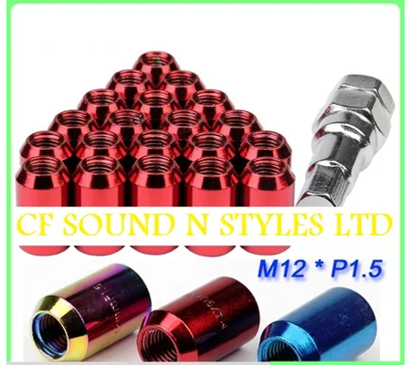 STEEL WHEEL LUG NUTS M12X 1.5 16PCS FOR HONDA FORD TOYOTA ALL COLOURS