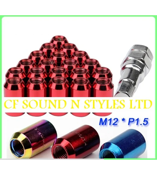 STEEL WHEEL LUG NUTS M12X 1.5 16PCS FOR HONDA FORD TOYOTA ALL COLOURS