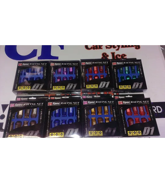 D1 SPEC LUG NUTS M12X 1.5 20PCS FOR HONDA FORD TOYOTA ALL COLOURS