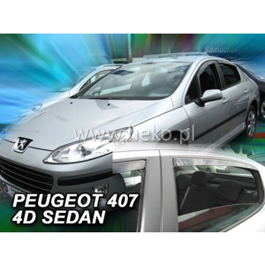 Peugeot 407 Yrs 04-10 4/5drs Brand New Heko 4 Piece Wind Deflectors 26138