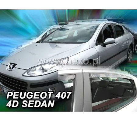 Peugeot 407 Yrs 04-10 4/5drs Brand New Heko 4 Piece Wind Deflectors 26138