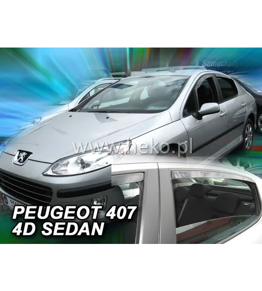 Peugeot 407 Yrs 04-10 4/5drs Brand New Heko 4 Piece Wind Deflectors 26138